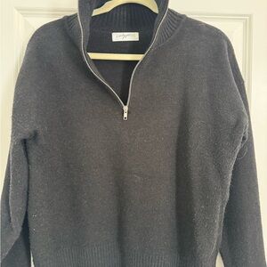 Carly Jean Los Angeles Black Zip-Up Sweater